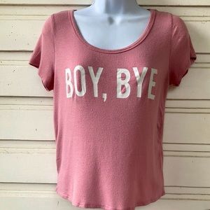 Kali ❤️ Reve juniors L “Boy, Bye” crop top T-shirt